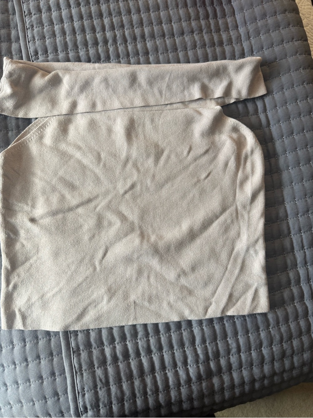 H&M Off-the-Shoulder Knit Top in Light Beige